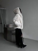 lisa faux fur hooded jacket (2color)