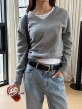 Daily soft v neck knit(5color)