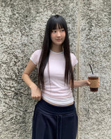 チートンスリムフィットラウンドシースルーTシャツ