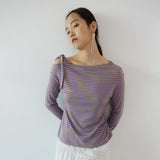 Stripe unbalance long sleeves