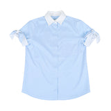 Knot stripe half sleeve shirts (BLUE STRIPE)