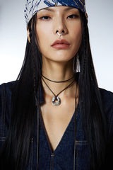 Horseshoe Leather Necklace(BR)
