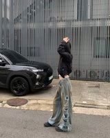 サイドビンテージデニムパンツ