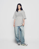 25FW シンプルボーダーライン半袖Tシャツ メランジ