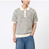 Overfit Stripe Collar Knit Ivory