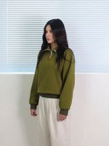 26ss Half zipup logo embroidery knttied sweatshirts 2color