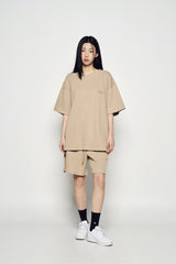 25SS エンボロゴワッフルショートスリーブTシャツ ライトブラウン