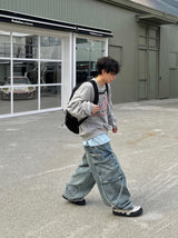 レフレクターストラップカーゴデニムパンツ