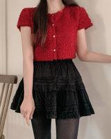 Buckle short sleeve cardigan