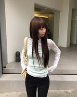 [ORIGINAL] Dot See-through Layered Long-Sleeve T-shirt