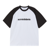 25SS CONNECT LOGO RAGLAN SHORT SLEEVE T-SHIRT BLACK