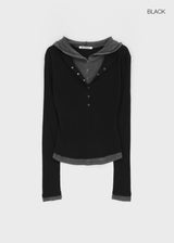 [MADE] Miti Wool Tencel Henley Neck Long Sleeve Hoodie