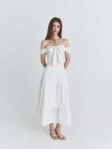 Off shoulder ribbon top (Ivory)