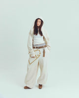 nsn logo zip up hoodie -ivory-