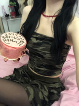 迷彩柄トップス＆スカートセット