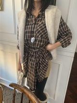 ルークウエストポイントチェックロングシャツ