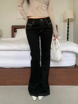 Pilot Line Yellow Stitch Low-rise Bootcut Pants