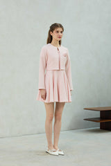 LANI TWEED CARDIGAN / PINK