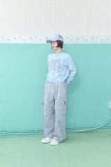 KIRI SKULL KNIT CARDIGAN (BLUE)