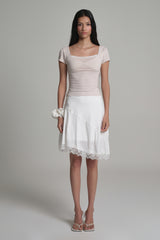 Fairy Lace layered Top, Milk Beige