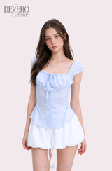 pink sweet bustier sleeveless blouse
