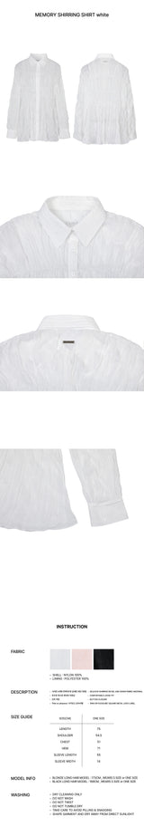 MEMORY SHIRRING SHIRT white
