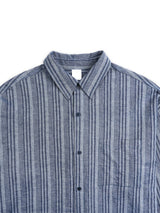 ASCLO Linen Denim Stripe Over Shirt (2color)
