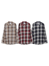 LMNロエオーバーサイズフィットタータンチェッカードシャツ(3 colors)