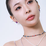 Petit Bear Pearl Earrings_Purple