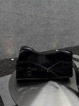 eyelet belted shoulder bag