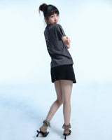 Grunge Claw Camo Eyelet Tee - Charcoal