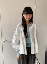 リカロカラーシースルーラウンドロングスリーブTシャツ