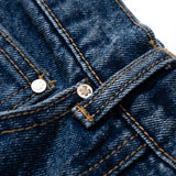 DIAGONAL CUT DENIM PANTS
 - BLUE