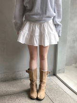 DN コットン100 ティアード ミニスカートパンツ (2color)
