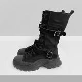 Ned Buckle Suede Middle Boots