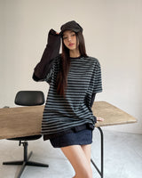 オドストライプレイヤードTシャツ