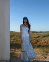 AROHA Flower Flared Long Skirt