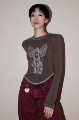 Angel Blessing T-shirt_Brown