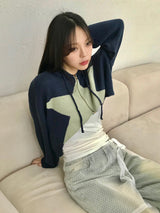 Marco crop knit zip up