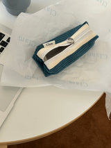 Clam round pencilcase _ Corduroy ocean blue