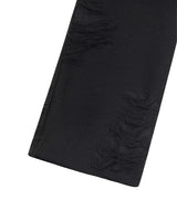 ディストレスドカウルネックTシャツ _ BLACK