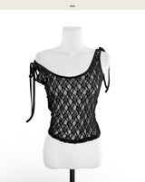 on lace & satin strap sleeveless to