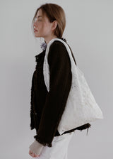 Lace Flower Shoulder Bag_White
