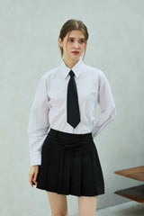 UNBALANCE SHIRRING SHIRT / WHITE