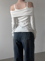 Belk Button Off-Shoulder Cardigan