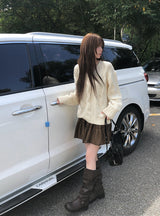 ハーツケーブル ルーズフィット ウール Vネックニット