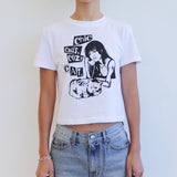 COZY CAT CROP T-SHIRT (WHITE)