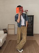 Theo Washed Double Pocket Cargo Pants