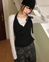 アニュリップネックレイヤードロングスリーブTシャツセット
