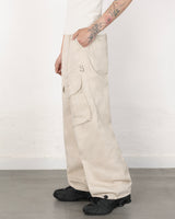 Metal Cotton Cargo Pants Beige